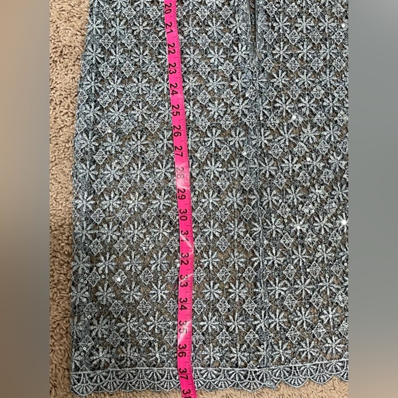 Cachet Light Metallic Blue Lace Sequin Size Small - Picture 10 of 11